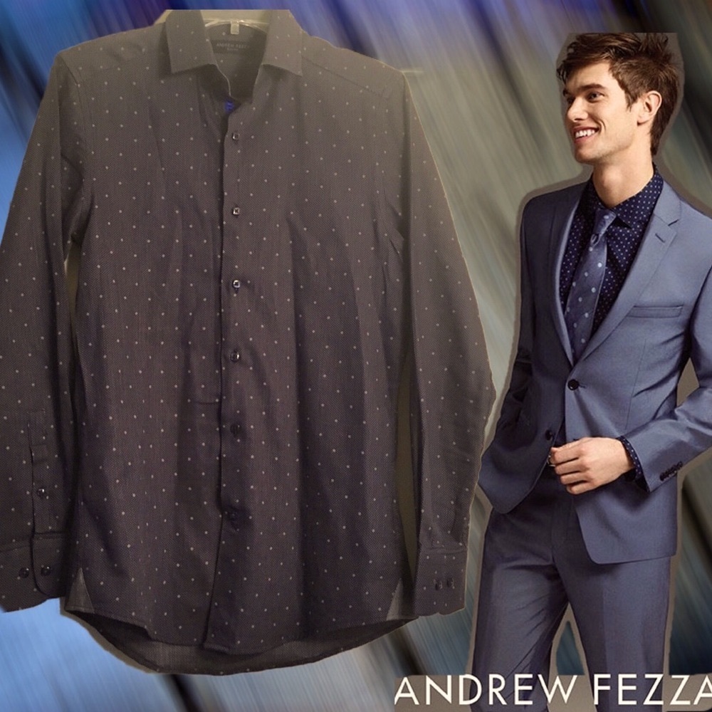 Andrew Fezza 100% Cotton Slim Fit Dress Shirt